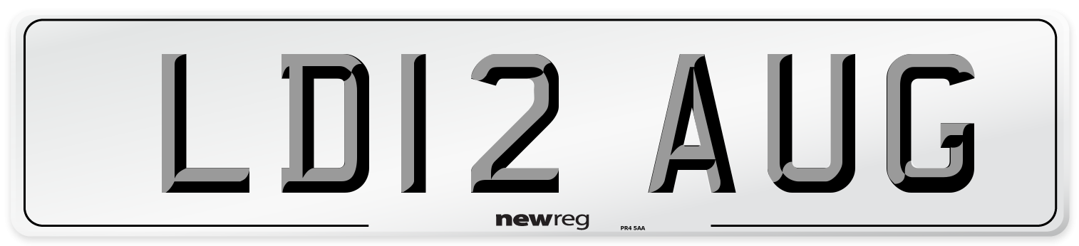 LD12 AUG Number Plate from New Reg